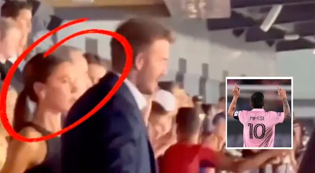 David Beckham intentó celebrar un gol de Lionel Messi, pero no salió como esperaba.