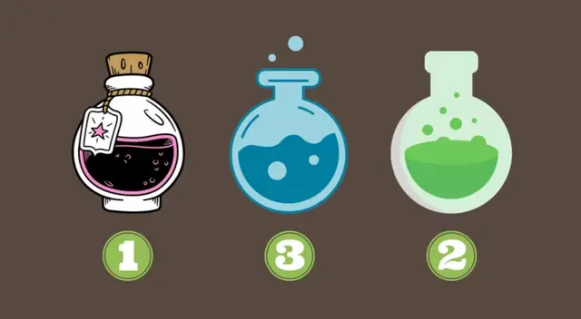 Elige espontáneamente una de las pócimas para conocer los resultados.