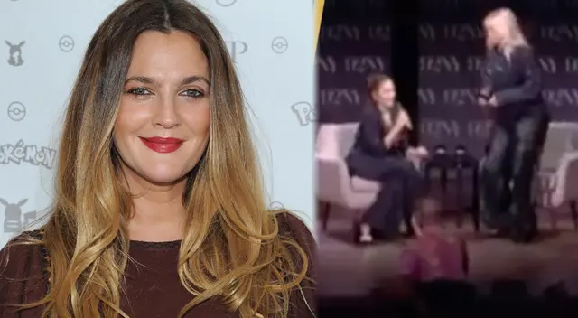 La actriz Drew Barrymore vivió momento de tensión durante conferencia en Nueva York.