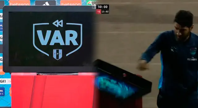 Sebastián Abreu propinó un fuerte golpe a la pantalla del VAR.