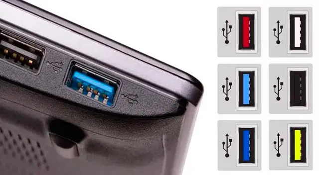 Aprende a diferenciar los puertos USB y los colores que representan.
