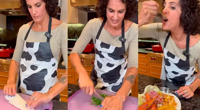 Kina Malpartida, excampeona mundial de boxeo femenino, se luce preparando un delicioso ceviche peruano.