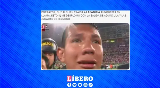 "Por favor que traigan a Lapadula, aunque sea en llamada" es el titular de este meme. "Por favor que traigan a Lapadula, aunque sea en llamada" es el titular de este meme.