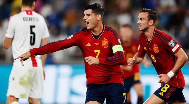 Álvaro Morata marcó triplete en goleada de España sobre Georgia.