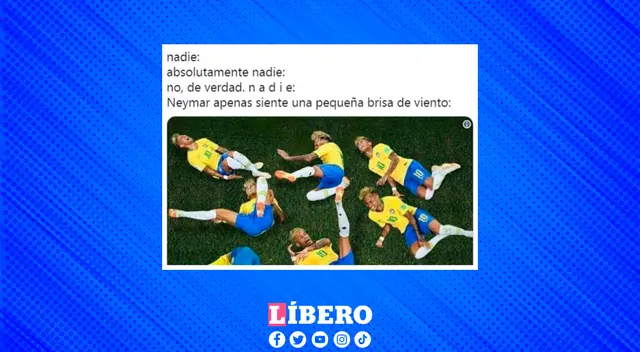 Neymar es catalogado por los hinchas por fingir o agrandar las faltas, este meme lo demuestra.