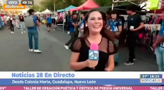 Una periodista no pudo contener la risa cuando hacía el reporte para el programa en vivo.