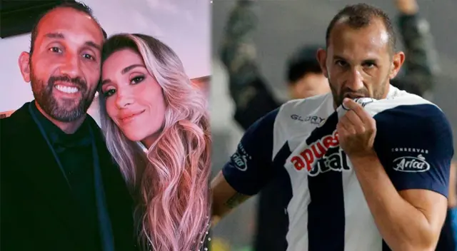 Hernán Barcos y su esposa expresaron su amor antes del partido de Alianza Lima.