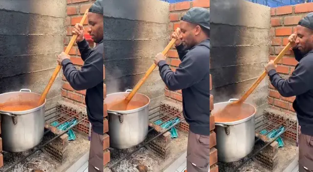 Jefferson Farfán es captado demostrando su talento en el mundo de la cocina.
