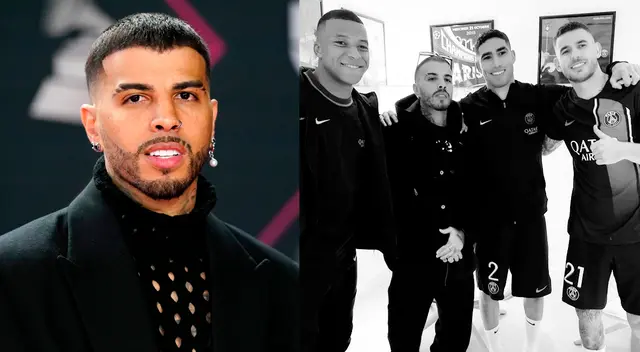 El cantante puertorriqueño aparece al lado de Kylian Mbappé y otras figuras del París Saint-Germain en su cuenta de Instagram.