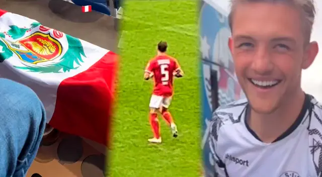 Oliver Sonne y su emotiva reacción luego de que hinchas le muestren la bandera de Perú Oliver Sonne y su emotiva reacción luego de que hinchas le muestren la bandera de Perú