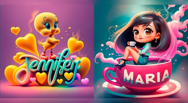 Muñecos 3D personalizados en Perú del nombre Jennifer y María. Muñecos 3D personalizados en Perú del nombre Jennifer y María.