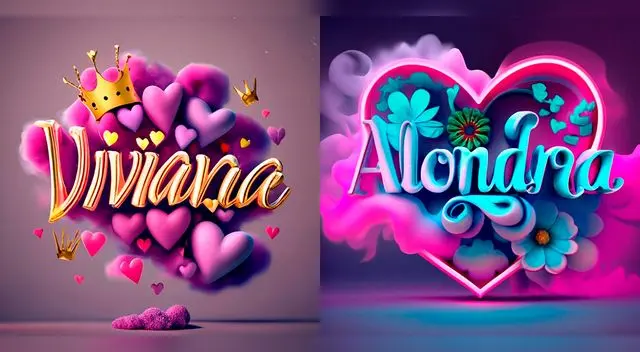 Ideogramas de nombres Viviana y Alondra descargar gratis con IA. Ideogramas de nombres Viviana y Alondra descargar gratis con IA.