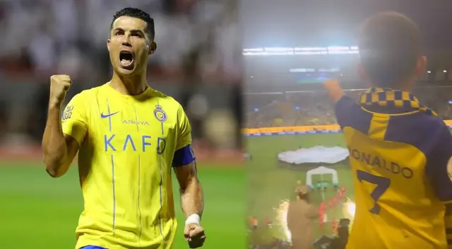 Uno de los hijos de Cristiano Ronaldo lució la camiseta del Al Nassr con el número 7 en la espalda.
