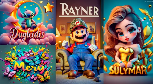 Descarga GRATIS varios diseños 3D de diversos nombres. Foto: Composición.