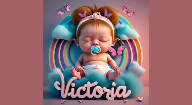 Ideograma de nombre Victoria personalizado con IA.