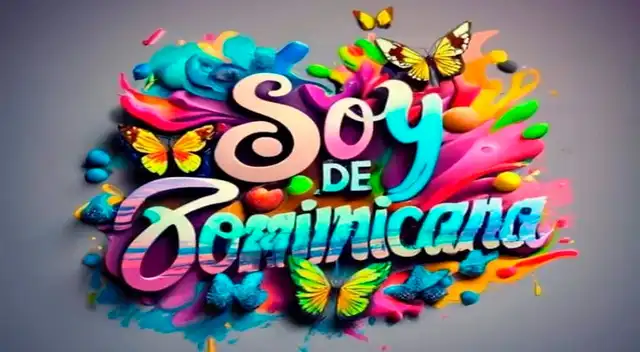 Ideogramas nombre 'Soy Dominicana' gratis en 3D.