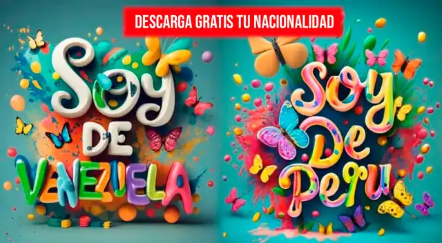 Nombres de nacionalidades en 3D personalizado gratis.