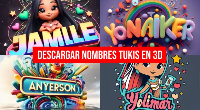 Descarga nombres 'tukis' en 3D gratis con la IA de Ideogram.