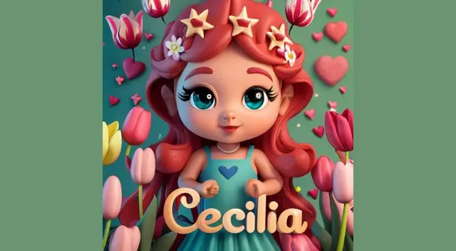 El nombre de Cecilia en 3D con diseño Inteligente. El nombre de Cecilia en 3D con diseño Inteligente.