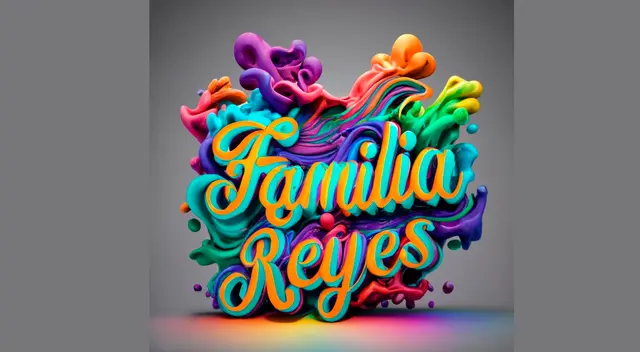 Ideogramas nombre de la familia Reyes personalizados con IA.