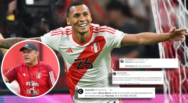 Hinchas de la selección peruana piden a Juan Reynoso que Bryan Reyna como titular Hinchas de la selección peruana piden a Juan Reynoso que Bryan Reyna como titular