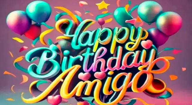 Mira los saludos de cumpleaños hechos en Ideogran que lucen globos, coronas y muchos colores.