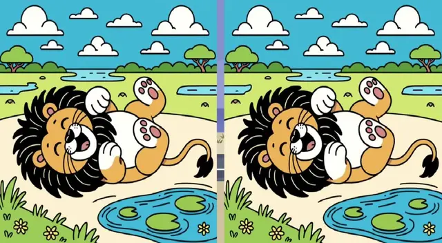 Si tienes una excelente visión podrás identificar las 3 diferencias entre los leones.