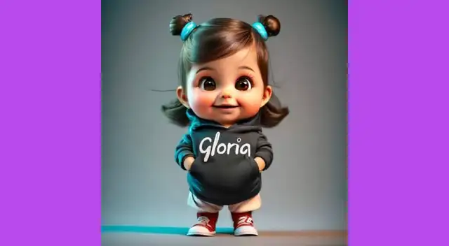 Esta tierna niña de nombre Gloria fue realizada con Ideogram.