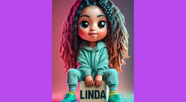 Nombre de Linda con diseño personalizado en 3D.