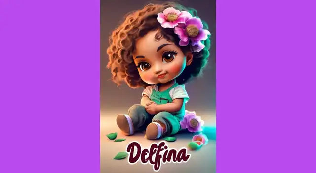 Delfina en 3D con Inteligencia Artificial de Ideogram AI.