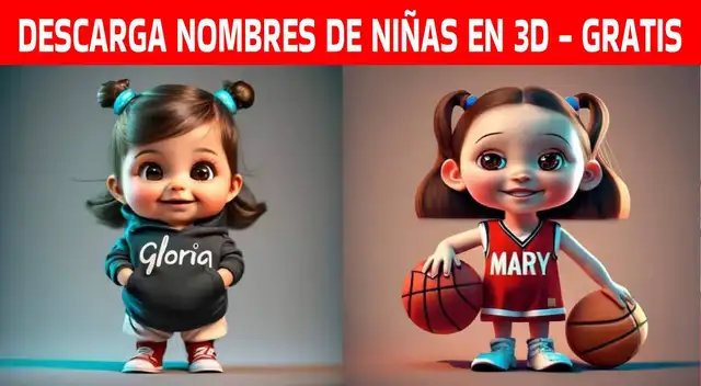 Aquí podrás descargar nombres de niñas en 3D con inteligencia artificial.