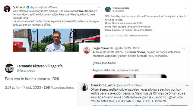 Comentarios de hinchas luego que Sonne quede fuera del Perú vs. Argentina   