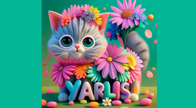 Nombre Yarlis en 3D personalizado gratis con Ideogram AI.