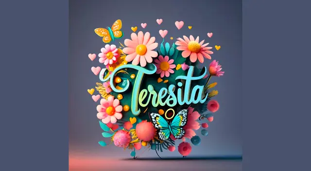 Ideograma de nombre Teresita personalizado en 3D con Inteligencia Artificial gratis.
