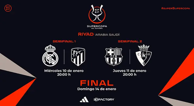 Así se jugará la Supercopa de España 2024 con Real Madrid y Barcelona de protagonistas