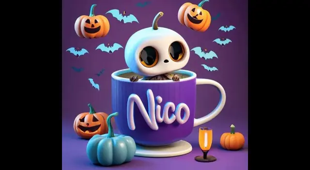 El nombre de Nico fue diseñado con el aplicativo Ideogram.