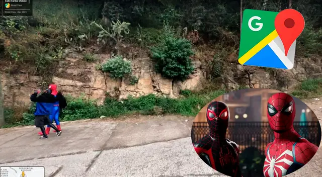 Las cámaras de Street View y Google Maps captaron esta curiosa ecena de Miles Morales y Peter Parker. Las cámaras de Street View y Google Maps captaron esta curiosa ecena de Miles Morales y Peter Parker.