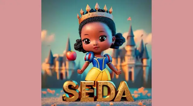 Nombre 'Seda' en diseño de 'Blanca Nieves' de Disney con IA. Nombre 'Seda' en diseño de 'Blanca Nieves' de Disney con IA.