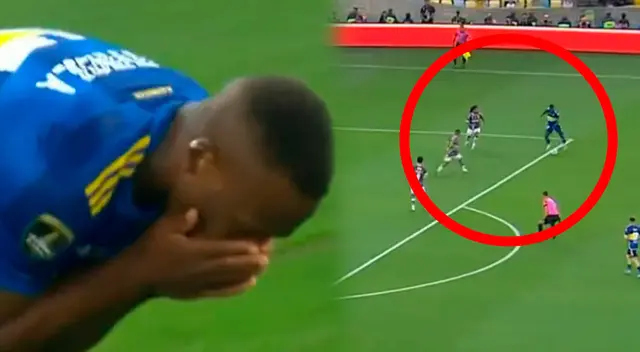Luis Advíncula cerca del gol de Boca Juniors