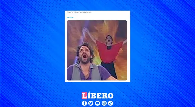 Hinchas del elenco crema celebran el gol de penal que anotó Alex Valera por mano de Hernán Barcos.