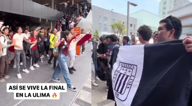 Estudiantes de la Universidad de Lima realizaron un duelo de barras previo al Alianza vs Universitario.