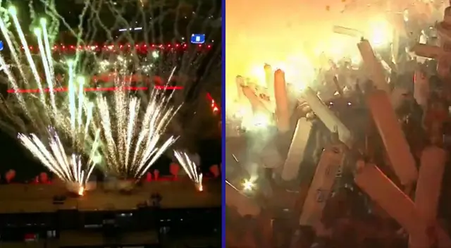 Matute fue una fiesta al momento de la salida de los jugadores a la cancha.