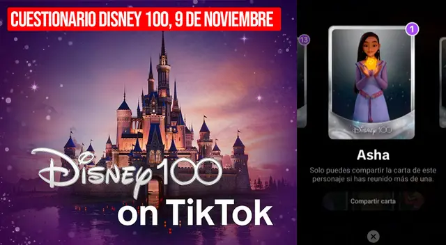 Conoce las respuestas del Cuestionario Disney 100 del 9 de noviembre. Conoce las soluciones de la prueba de TikTok.