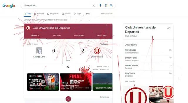 Si escribes Universitario en el buscador de Google te aparecerá en pantalla juegos artificiales. Si escribes Universitario en el buscador de Google te aparecerá en pantalla juegos artificiales.