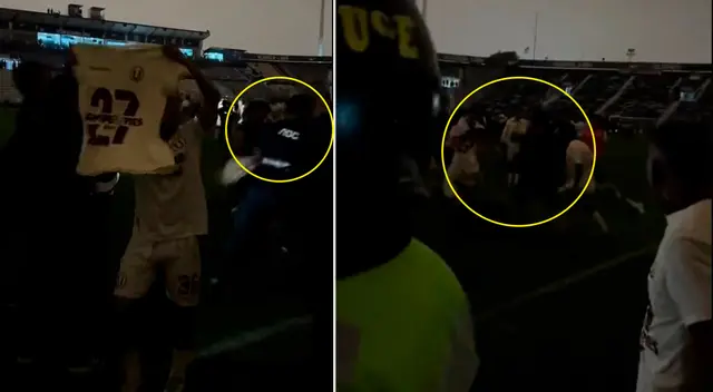 Hincha irrumpió la vuelta olímpica de Universitario en Matute Hincha irrumpió la vuelta olímpica de Universitario en Matute
