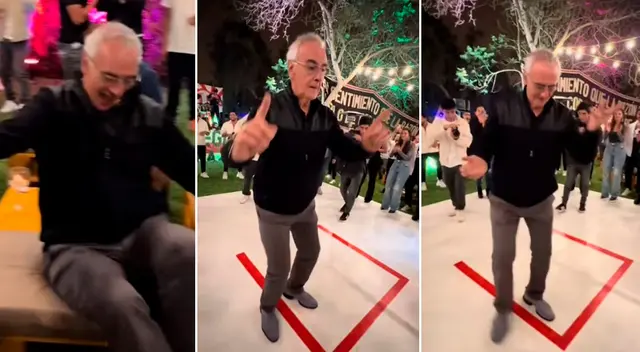 Jorge Fossati no se amilanó en la pista de baile para festejar el título 27 de Universitario