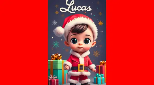 Descarga el nombre de 'Lucas' en 3D con temática de Navidad. Descarga el nombre de 'Lucas' en 3D con temática de Navidad.