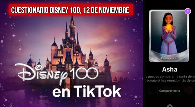 Conoce las respuestas del Cuestionario Disney 100 de HOY, 12 de noviembre para el reto viral de TikTok. Conoce las respuestas del Cuestionario Disney 100 de HOY, 12 de noviembre para el reto viral de TikTok.