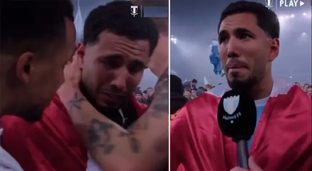 Sergio Peña rompió en llanto tras ser campeón con Malmo