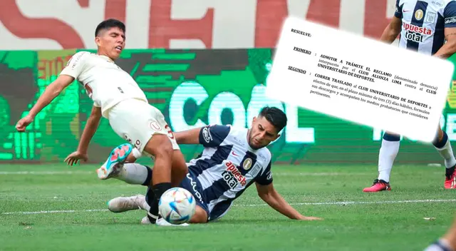 Alianza Lima hizo un reclamo contra Universitario que acaba de ser admitido por la Comisión Disciplinaria.